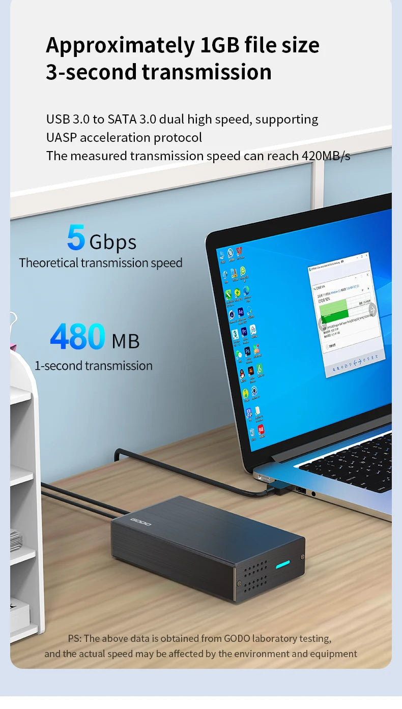 USB 3.0 Dual Drive Dock for 2.5" SATA SSD/HDD