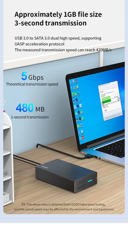 USB 3.0 Dual Drive Dock for 2.5" SATA SSD/HDD