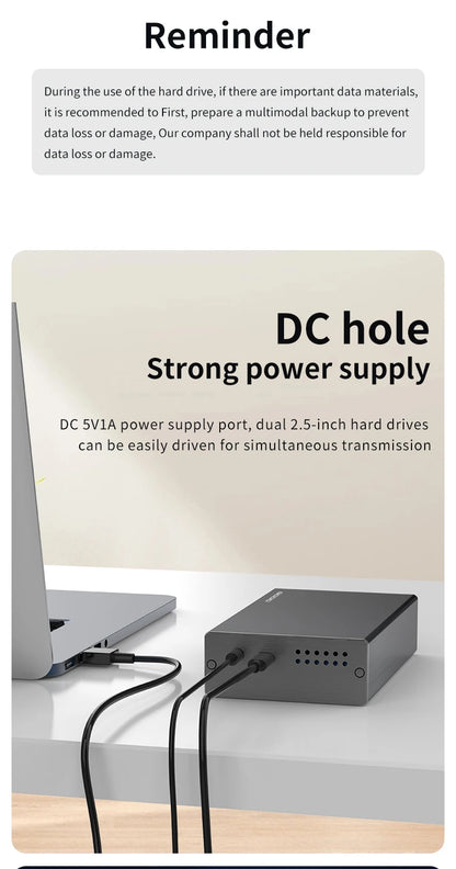 USB 3.0 Dual Drive Dock for 2.5" SATA SSD/HDD