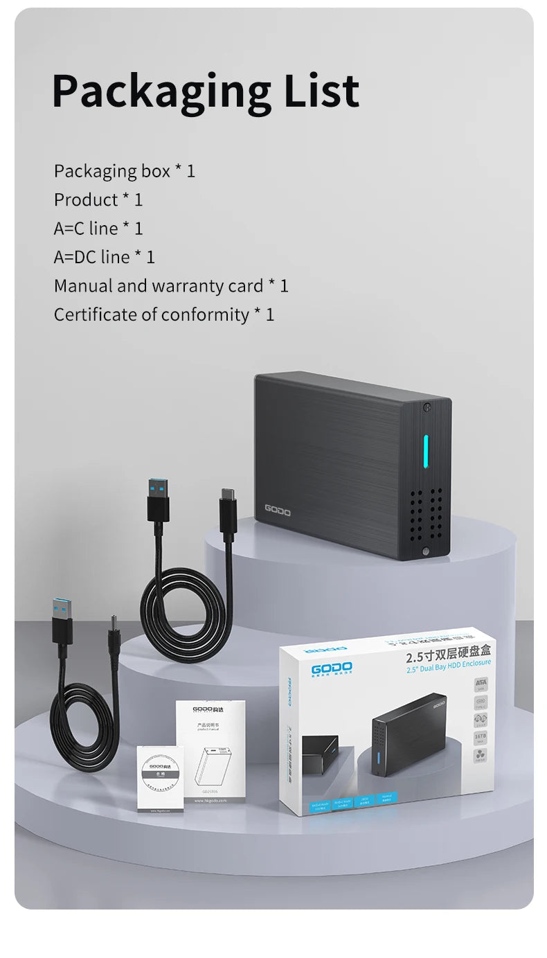 USB 3.0 Dual Drive Dock for 2.5" SATA SSD/HDD