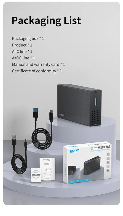 USB 3.0 Dual Drive Dock for 2.5" SATA SSD/HDD